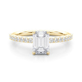 Emerald Center Hidden Halo Pavé Engagement Ring - Diamonds By Rothschild