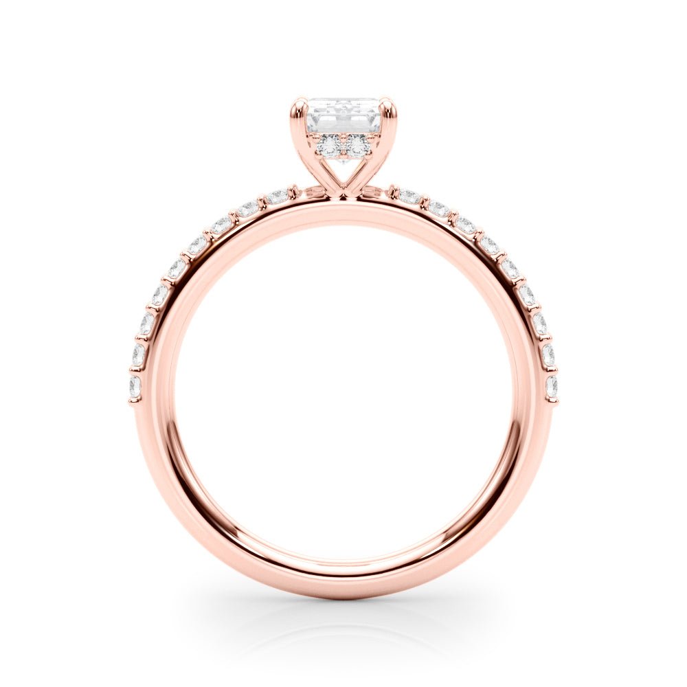 Emerald Center Hidden Halo Pavé Engagement Ring - Diamonds By Rothschild