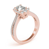 Emerald Cut Halo Pavé Engagement Ring - Diamonds By Rothschild