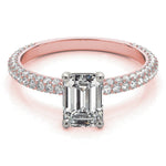 Emerald Cut Pavé Engagement Ring - Diamonds By Rothschild