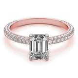 Emerald Cut Pavé Engagement Ring - Diamonds By Rothschild