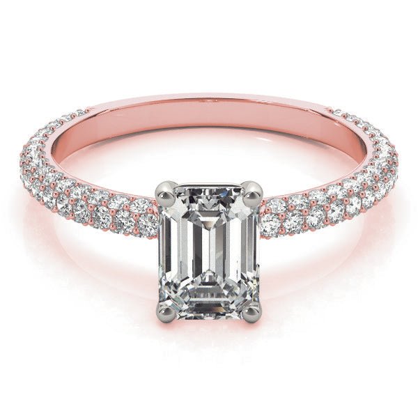 Emerald Cut Pavé Engagement Ring - Diamonds By Rothschild