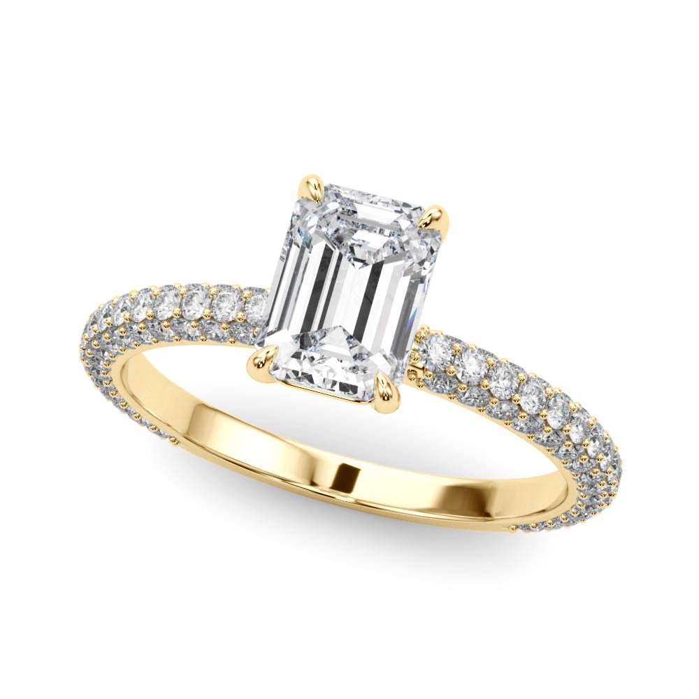Emerald Cut Pavé Engagement Ring - Diamonds By Rothschild