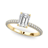 Emerald Cut Pavé Engagement Ring - Diamonds By Rothschild