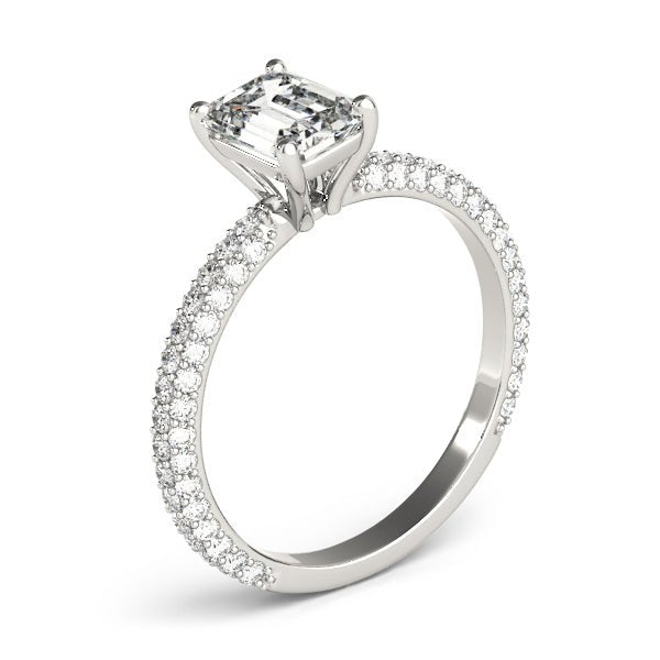 Emerald Cut Pavé Engagement Ring - Diamonds By Rothschild