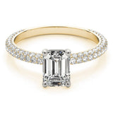 Emerald Cut Pavé Engagement Ring - Diamonds By Rothschild