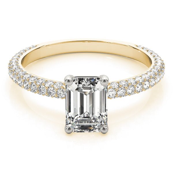Emerald Cut Pavé Engagement Ring - Diamonds By Rothschild