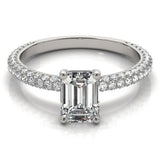 Emerald Cut Pavé Engagement Ring - Diamonds By Rothschild
