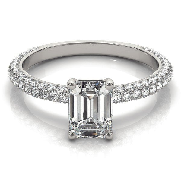 Emerald Cut Pavé Engagement Ring - Diamonds By Rothschild