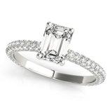 Emerald Cut Pavé Engagement Ring - Diamonds By Rothschild