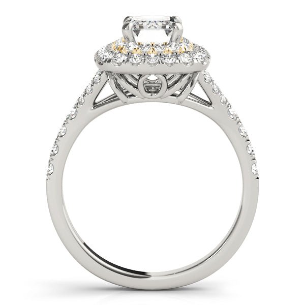 Emerald Double Halo Split Pavé Engagement Ring - Diamonds By Rothschild