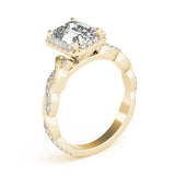 Emerald Halo Ring with Braided Pavé Shank - Diamonds By Rothschild