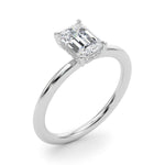 Emerald Hidden Halo Engagement Ring - Diamonds By Rothschild