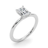 Emerald Hidden Halo Engagement Ring - Diamonds By Rothschild
