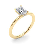 Emerald Hidden Halo Engagement Ring - Diamonds By Rothschild