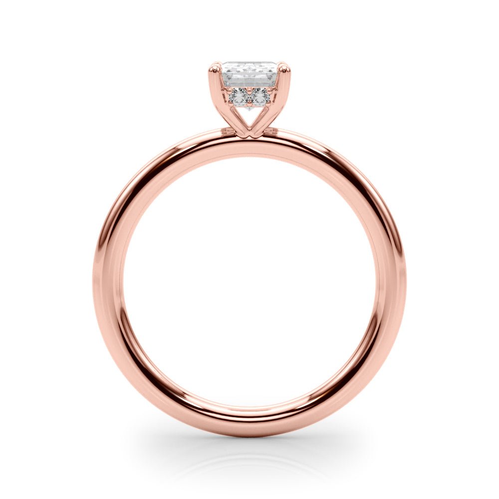 Emerald Hidden Halo Engagement Ring - Diamonds By Rothschild