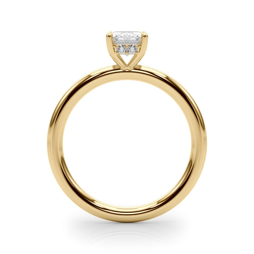 Emerald Hidden Halo Engagement Ring - Diamonds By Rothschild