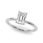 Emerald Hidden Halo Engagement Ring - Diamonds By Rothschild