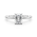Emerald Hidden Halo Engagement Ring - Diamonds By Rothschild