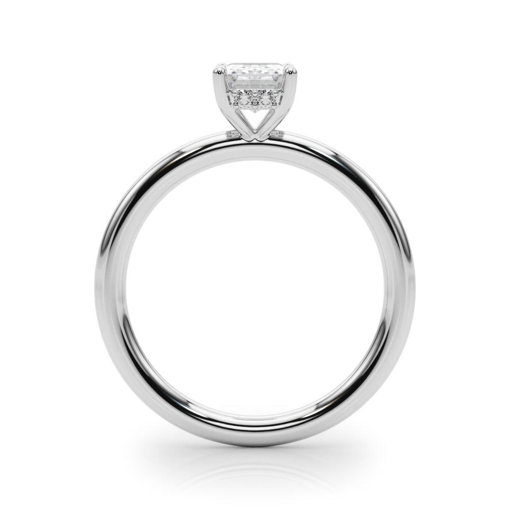 Emerald Hidden Halo Engagement Ring - Diamonds By Rothschild