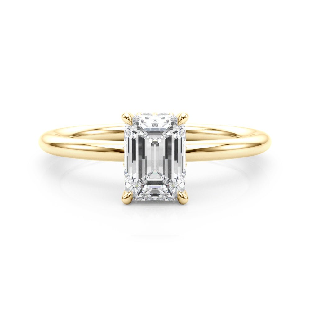 Emerald Hidden Halo Engagement Ring - Diamonds By Rothschild