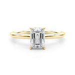 Emerald Hidden Halo Engagement Ring - Diamonds By Rothschild