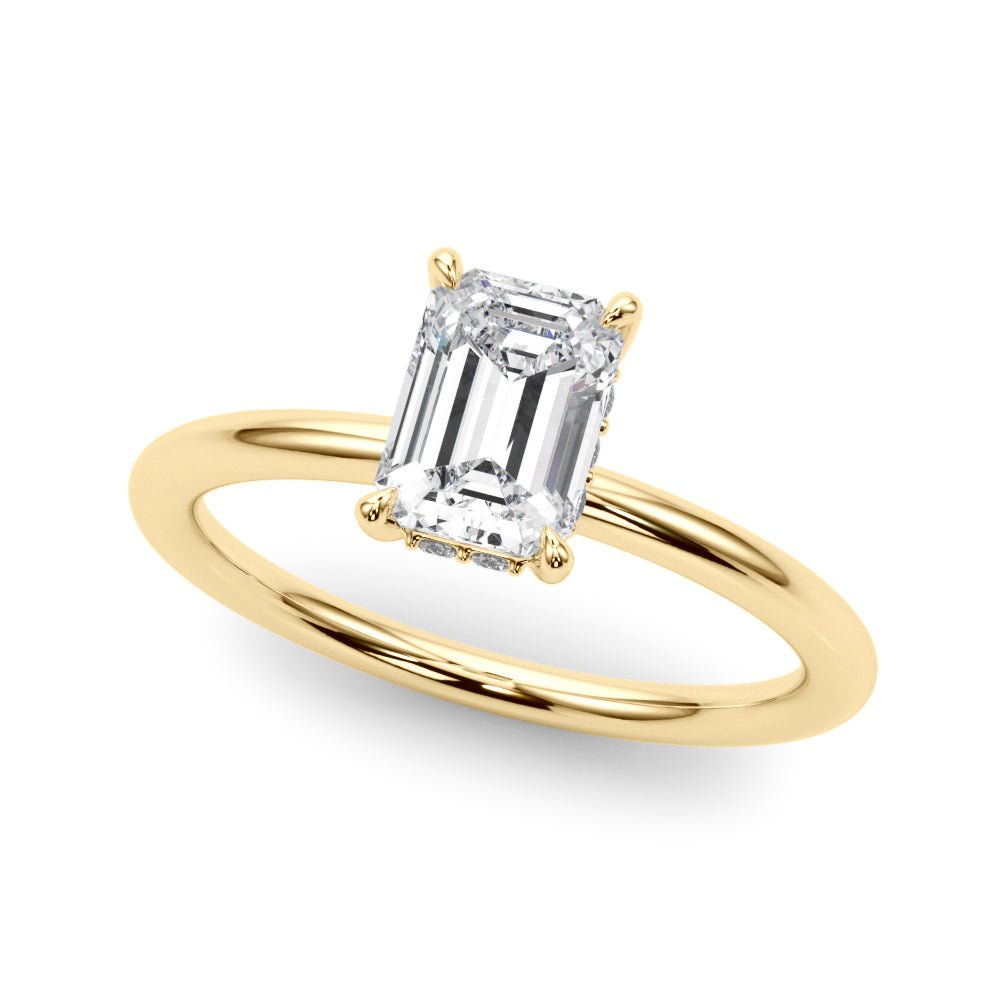 Emerald Hidden Halo Engagement Ring - Diamonds By Rothschild