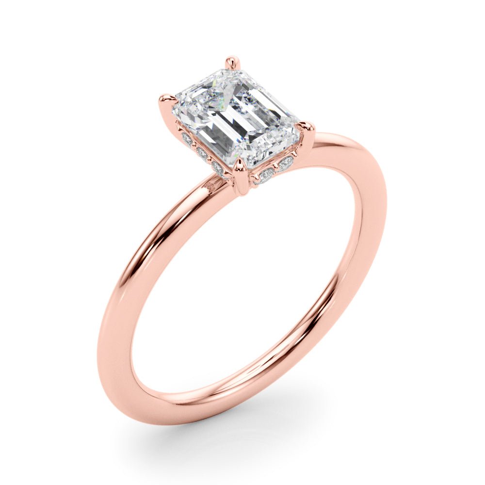 Emerald Hidden Halo Engagement Ring - Diamonds By Rothschild