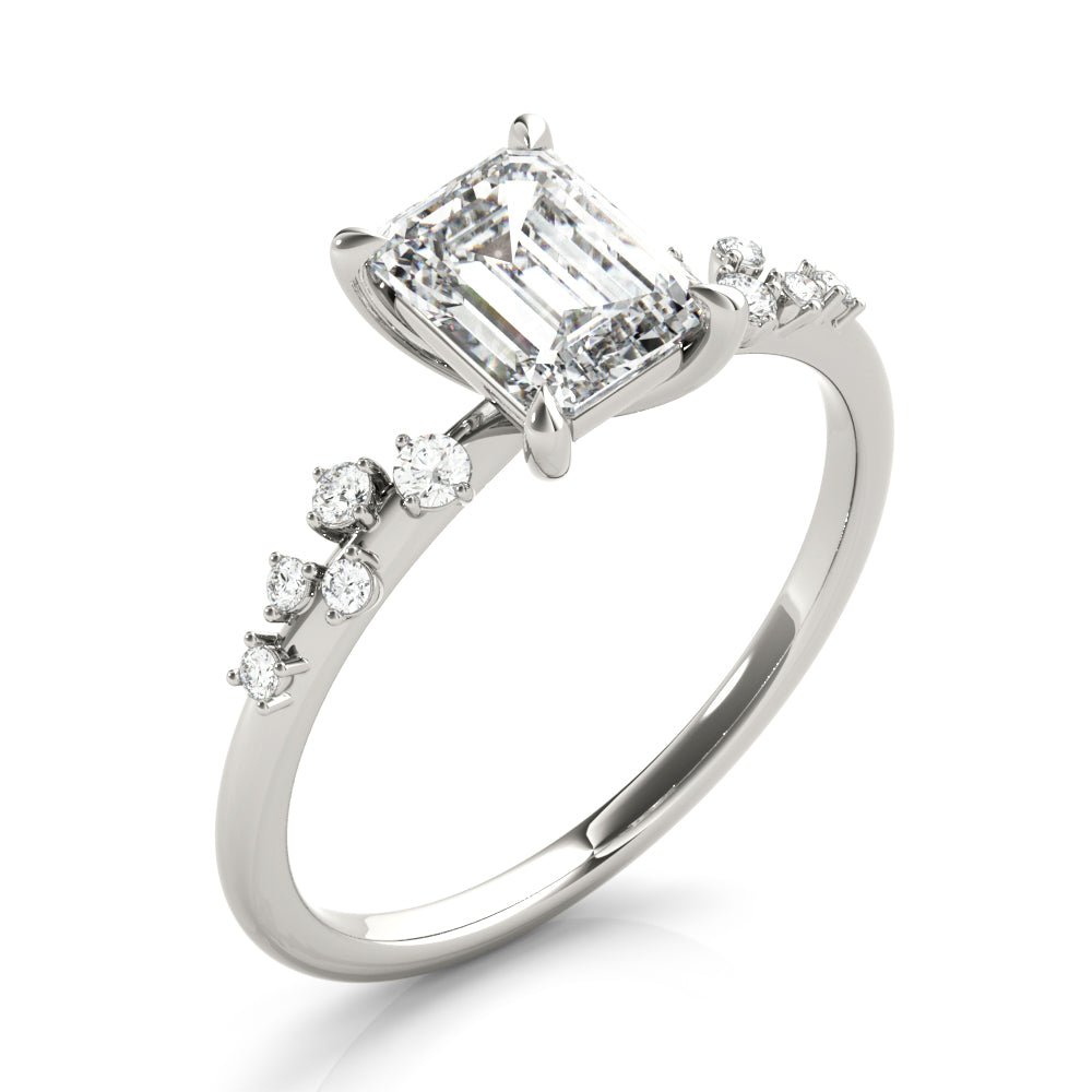 Engagement Ring Emerald Cut Center - Diamonds By Rothschild