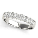 Fashionable 7 Stone Shared Prong Square Cut Diamond Wedding Ring - Diamonds By Rothschild