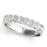 Fashionable 7 Stone Shared Prong Square Cut Diamond Wedding Ring - Diamonds By Rothschild