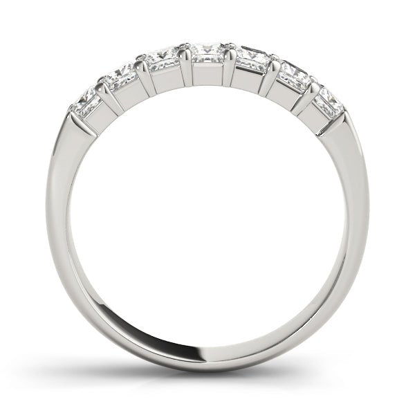 Fashionable 7 Stone Shared Prong Square Cut Diamond Wedding Ring - Diamonds By Rothschild