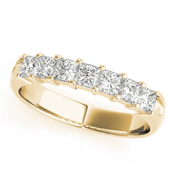 Fashionable 7 Stone Shared Prong Square Cut Diamond Wedding Ring - Diamonds By Rothschild