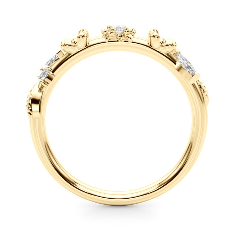 Feminine & Unique Floral Diamond Wedding Ring - Diamonds By Rothschild