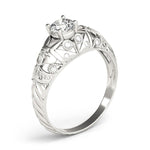 Filigree Round Center Engagement Ring - Diamonds By Rothschild