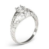 Filigree Round Center Engagement Ring - Diamonds By Rothschild