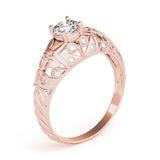 Filigree Round Center Engagement Ring - Diamonds By Rothschild