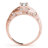 Filigree Round Center Engagement Ring - Diamonds By Rothschild