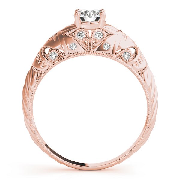 Filigree Round Center Engagement Ring - Diamonds By Rothschild