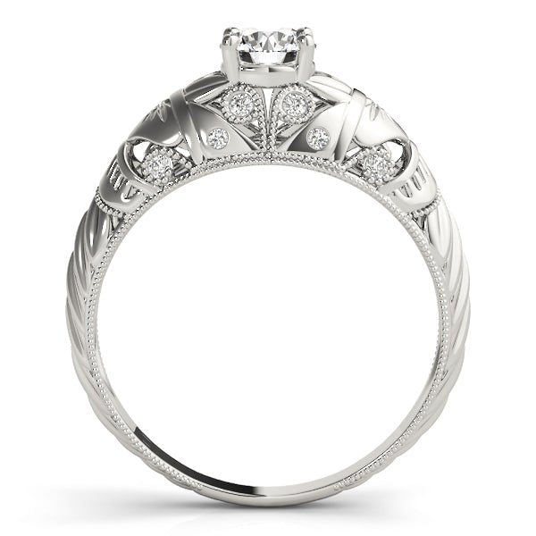 Filigree Round Center Engagement Ring - Diamonds By Rothschild