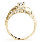 Filigree Round Center Engagement Ring - Diamonds By Rothschild