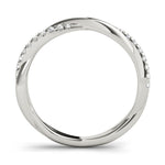 Fine & Delicate Twisted Round Diamond Pavé Wedding Band - Diamonds By Rothschild