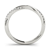 Fine & Delicate Twisted Round Diamond Pavé Wedding Band - Diamonds By Rothschild