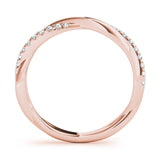 Fine & Delicate Twisted Round Diamond Pavé Wedding Band - Diamonds By Rothschild