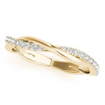 Fine & Delicate Twisted Round Diamond Pavé Wedding Band - Diamonds By Rothschild