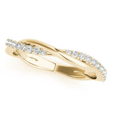 Fine & Delicate Twisted Round Diamond Pavé Wedding Band - Diamonds By Rothschild
