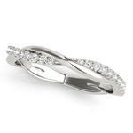 Fine & Delicate Twisted Round Diamond Pavé Wedding Band - Diamonds By Rothschild