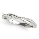 Fine & Delicate Twisted Round Diamond Pavé Wedding Band - Diamonds By Rothschild