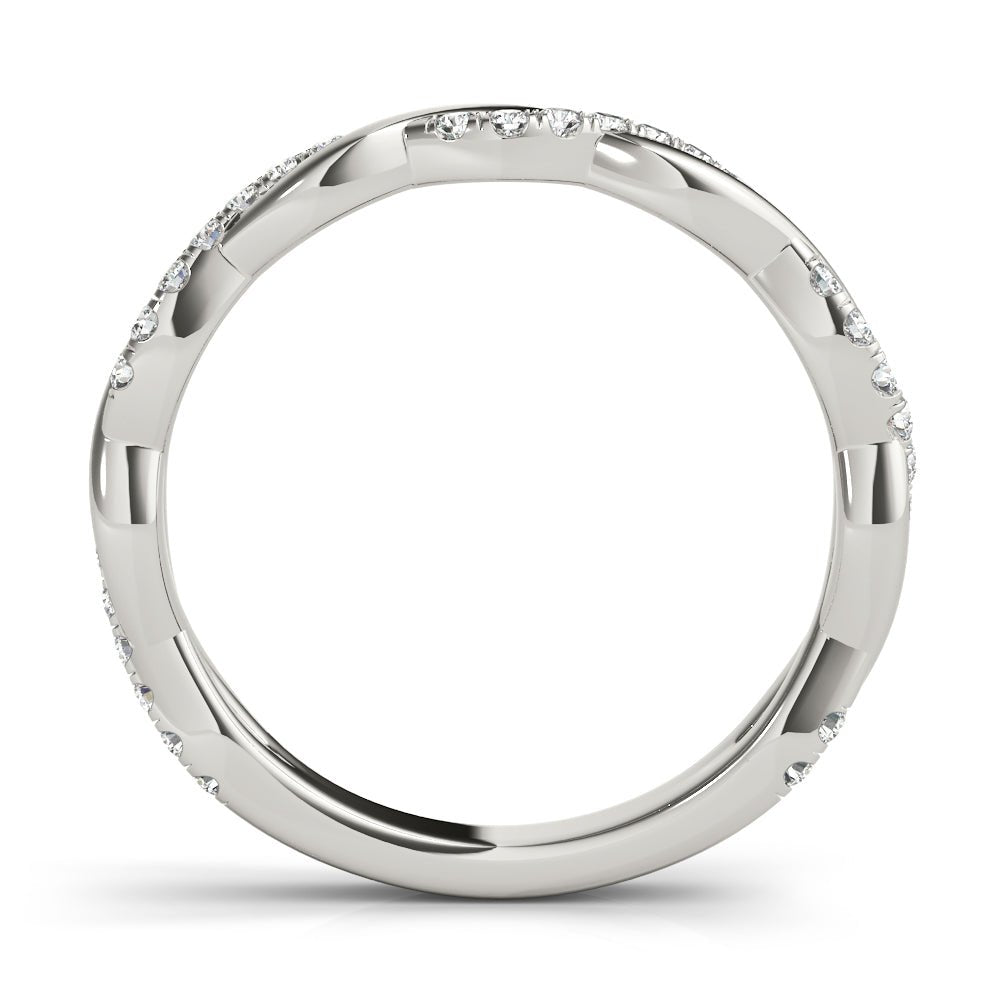 Fine, Stylish & Sparkling Braided Diamond Pavé Wedding Band - Diamonds By Rothschild