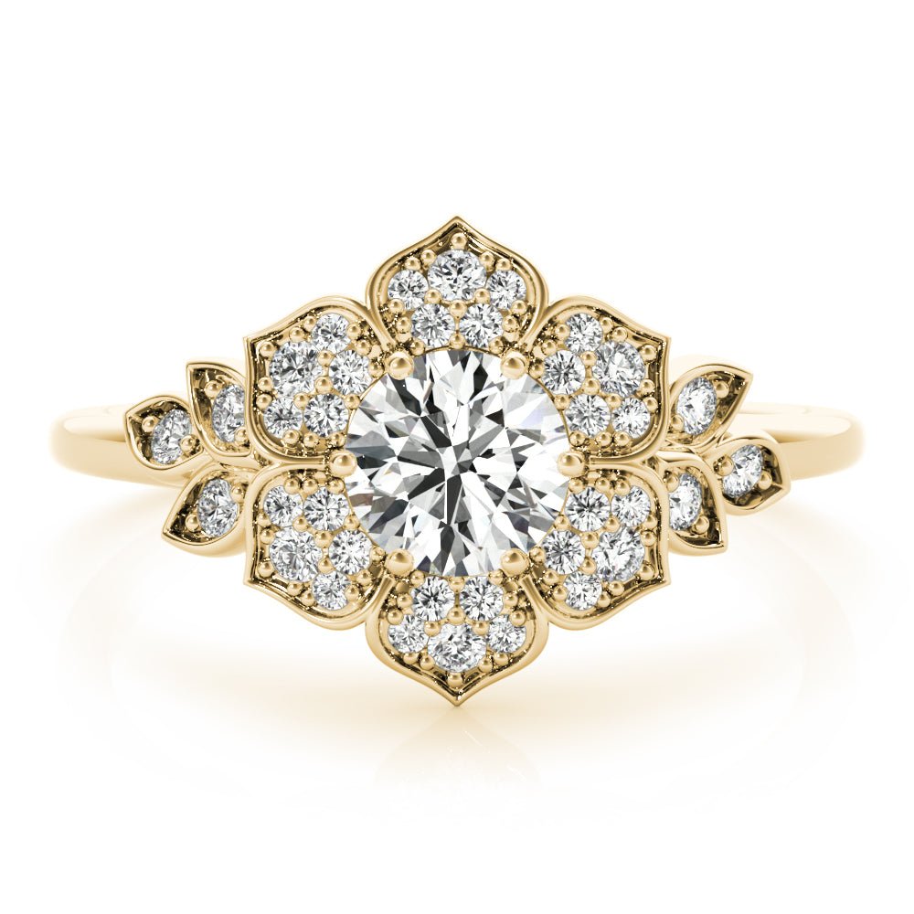 Floral Halo Engagement Ring - Diamonds By Rothschild